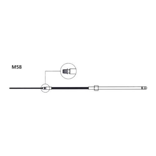 Cavo Comando Ultraflex M58 da 7 a 39 Piedi - Per Timoneria T67 - Monocavo Barca