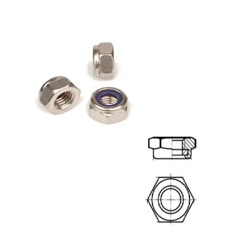 Dadi autobloccanti bassi, acciaio inox, Confezione Blister, da M3 a M10
