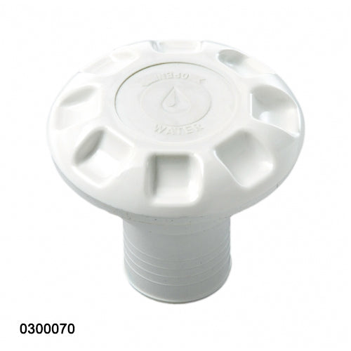 Tappo imbarco dritto per serbatoio barca, acqua water, bianco