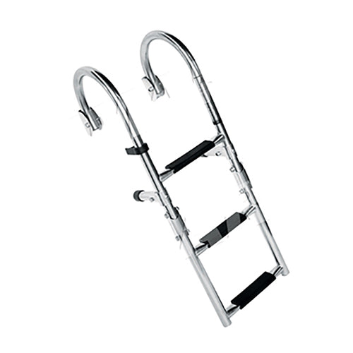 Scaletta per barca o gommone con supporto inox , con 3 gradini antiscivolo