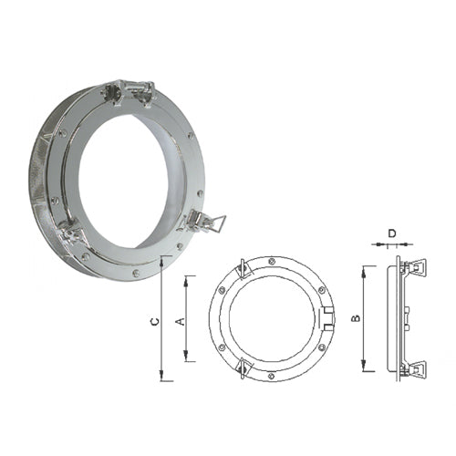 Oblo circolare per Barca in Ottone - Ottima Finitura, per cuccietta dinette