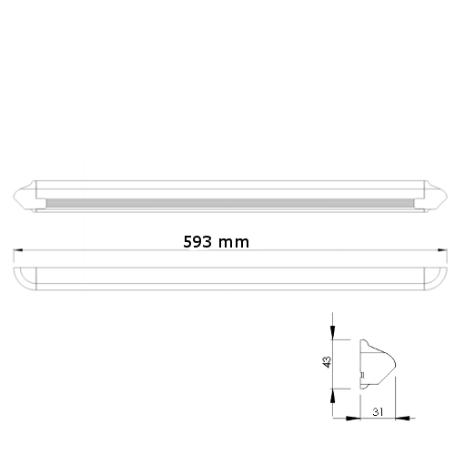 Plafoniera LED per Barca, 30 Led 12 volt, con Interuttore, Struttura stagna