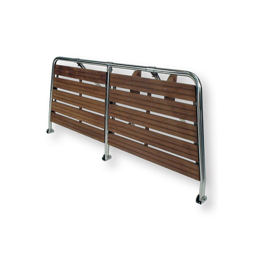 Plancetta per poppa Barca, tubo inox da 25 mm, legno marino, Kit installazione