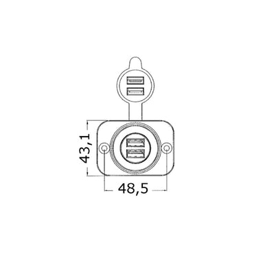 Pannello Presa corrente Accendino (con/senza USB) - Impermeabile omologata