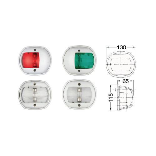 Luce di via per barca fino a 20 metri - 12v, Rosso/Verde/Prua/Poppa Omologate