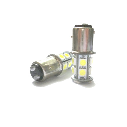 Coppia Lampadina LED BAY15D da 13 Led per Fari tipo DHR Barca