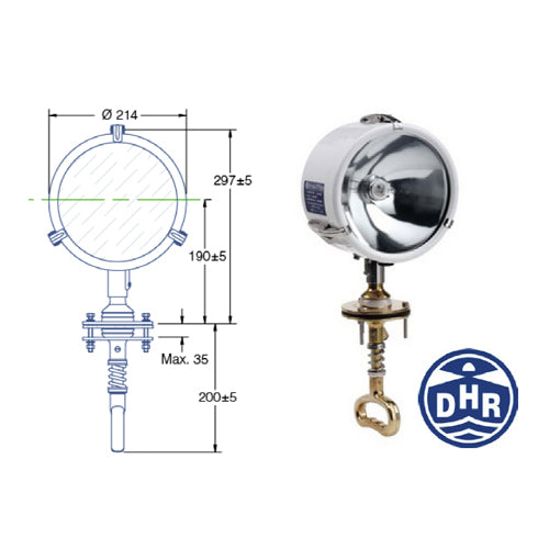 Faro professionale DHR 12 o 24v 220, In acciaio e ottone Stagno Con Bulbo