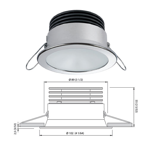 Plafoniera LED in Acciaio Inox 316 12/24v CRISTIAN, Faretto LED Barca Camper