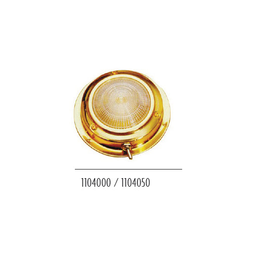 Plafoniera Alogena per Barca, in acciaio inox/ottone/legno, Luce 10/15 Watt