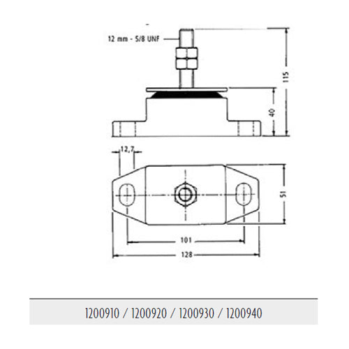 Supporto Motore Entrobordo R&D - 103 kg - centro foro 101 mm