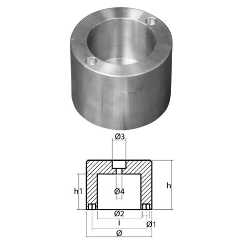 Anodo Ricambio Ogiva per Elica Opera Riva Z30 - Anodo per Barca Asse 65/80