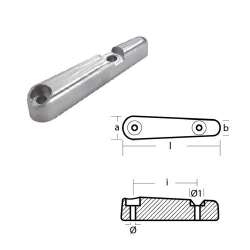 Anodo Arneson Barra per motore - Anodi barca motore vela - In zinco o alluminio