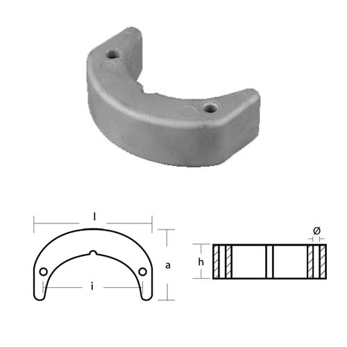 Anodo Placca per Motore OMC / JOHNSON EVINRUDE 50-75 HP Cv Hp Placchetta motore