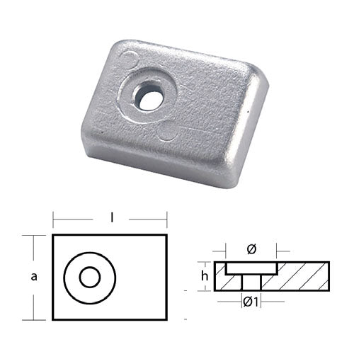 Anodo Piastrina per Johnson Evinrude 40/50 HP 4T cv - Motore Fuoribordo