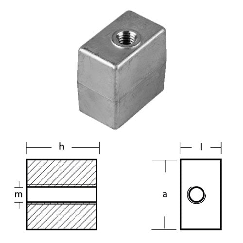 Anodo Cubo per Motore OMC / JOHNSON / EVINRUDE - Cubotto motore