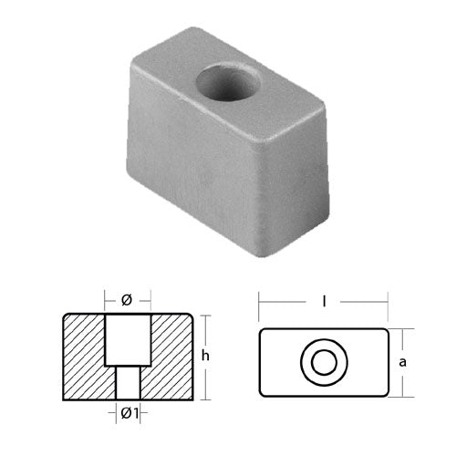 Anodo Cubo per Motore OMC Cobra / JOHNSON / EVINRUDE - Cubotto motore