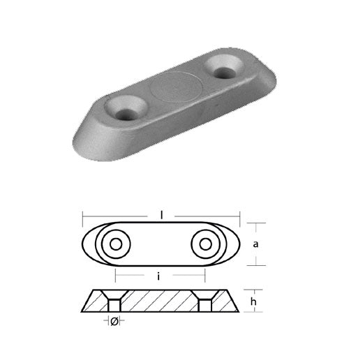 Anodo Piastrina 70-90 Hp cv Johnson Evinrude