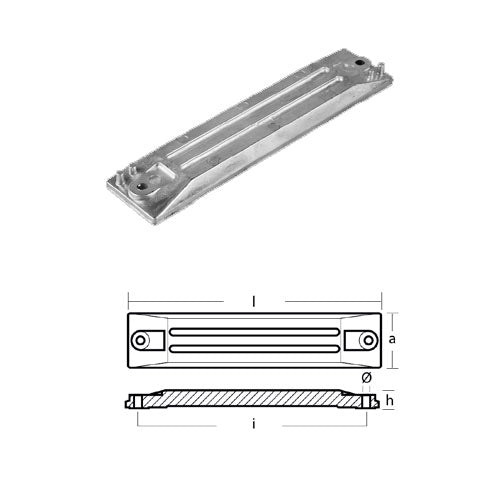 Anodo Placca Honda 75 130 225 Cv Hp - Ricambio Placca Fuoribordo Honda