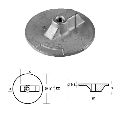 Anodo Piastra per Motore Mercruiser serie Alpha - Mercury Mercruiser in Zinco