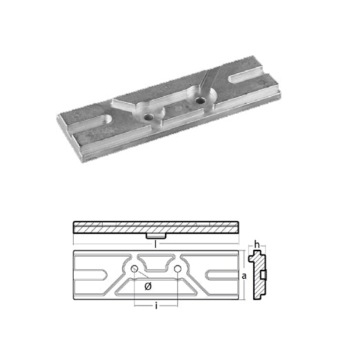 Anodo Piastra per Motore Mercury L170 - Piastrina Mercury Mercruiser Alluminio