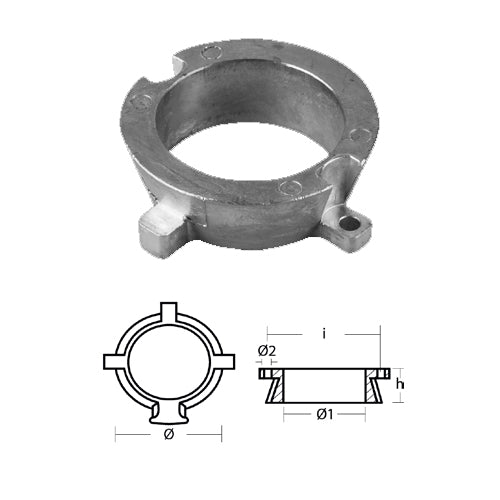 Anodo Collare per Mercruiser Alpha One in Alluminio - Mercury Mercruiser