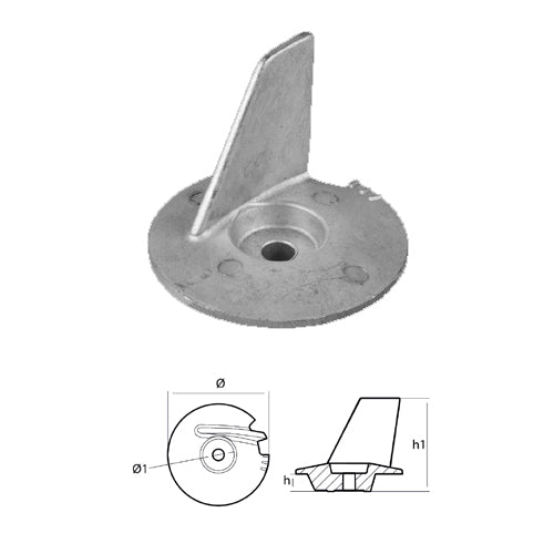 Pinna per motore Tohatsu 60/70/90/120/140/150 HP - Anodi Tohatsu zinco