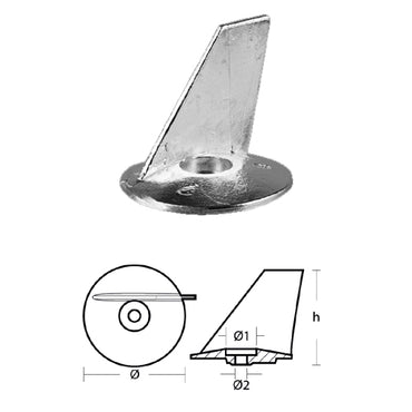 Placca per motore Tohatsu SERIE - MEGA 25/50 HP - Anodi Tohatsu