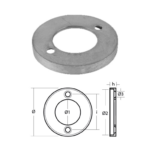 Anodo Volvo Penta Collare sail 50 250 270 275, V17, AQ 250 270 Alluminio