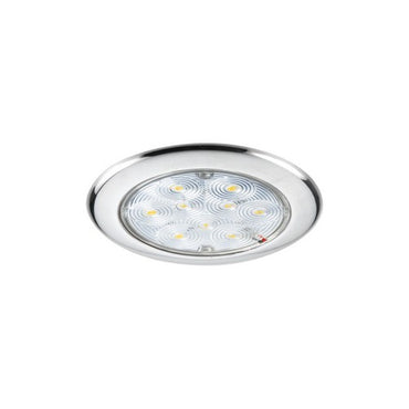 Plafoniera a LED per Barca e Camper, 12 Volt, 5/9 LED, bianca, Inox Lucido