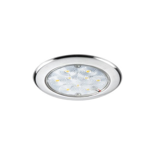 Plafoniera a LED per Barca e Camper, 12 Volt, 5/9 LED, bianca, Inox Lucido
