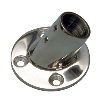 Raccordo Base Inox T inclinato, per tubo Ø 22 o 25 mm, per Barca, corrimano