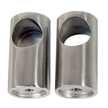 Supporto per Corrimano, Cilindro Terminale o passante, tubi da 22/25 mm