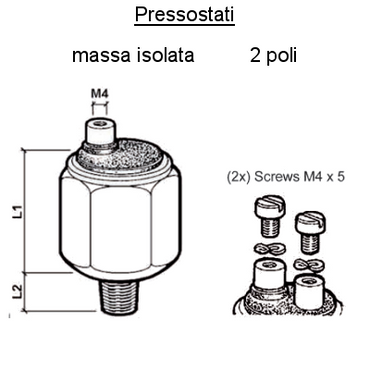 Sensore Pressostato per Motore Barca, Pressostati 1/8" - Bspf 7 0.2 Sf
