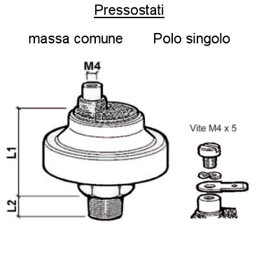 Sensore Pressostato M10 X 1 Tapered, per motore Barca