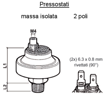 Sensore Pressostato per Motore Barca, 1/8"- 27 Dryseal Nptf 10.5 0.3 Sf