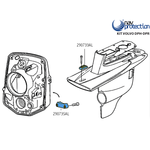 Kit Anodi Volvo Penta per DPH DPR, Anodi motore Compatibili per Barca