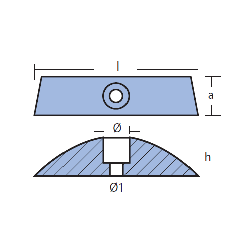 Anodo Volvo Penta Piastrina per elica abbattibile sail drive 110 120 Zinco