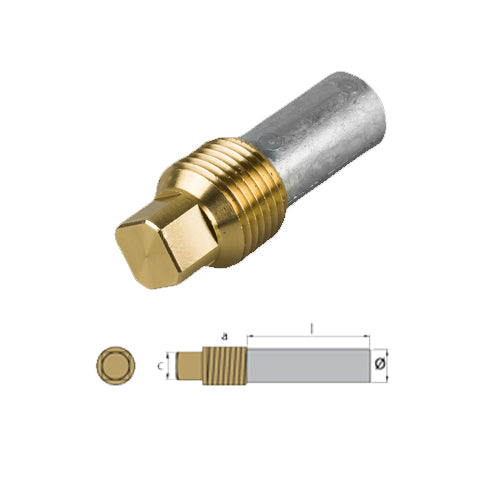 Anodo Barotto Volvo Penta Tappo in alluminio, 16x30 con tappo