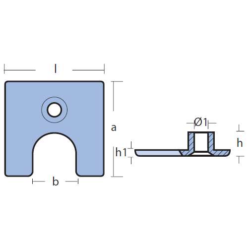 Anodo Piastra per Mercury 4,5/7 HP - Piastra Mercury Mercruiser