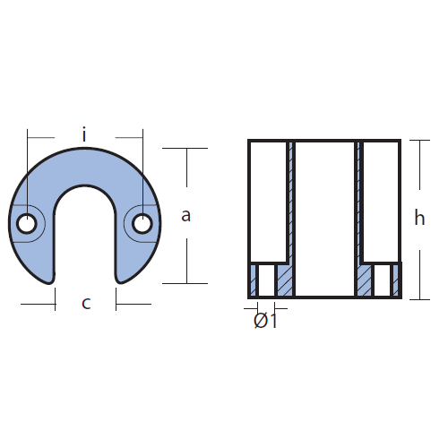 Anodo Collare per Trim Mercruiser Serie Bravo Zinco - Mercury Mercruiser