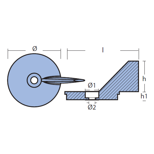 Anodo Pinna per Mercury Formula 60 cv Hp - Pinna Mercury mercruiser