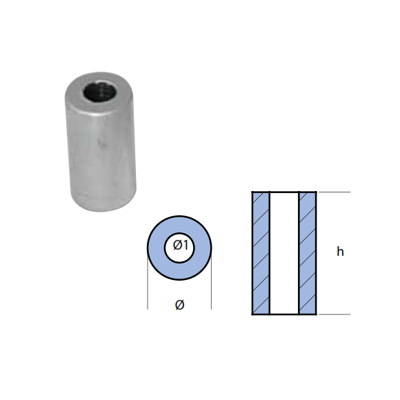 Anodo interno per motore Yamaha 25 HP - Piastrina