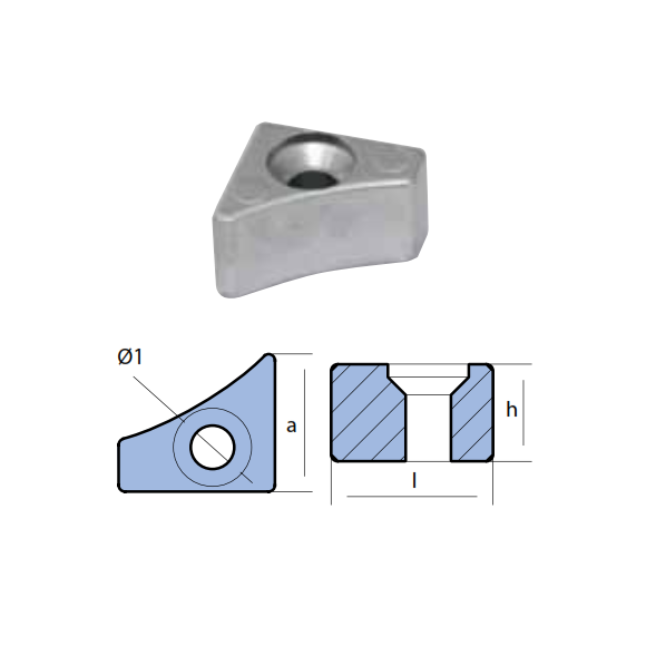 Anodo interno per motore Yamaha 40 HP Cubo