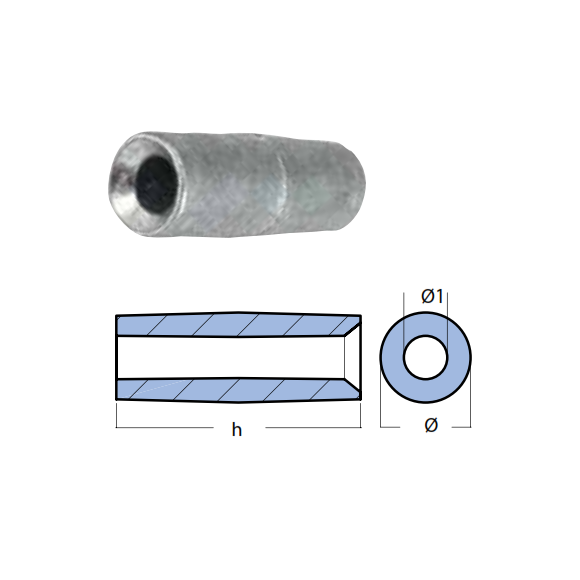 Anodo interno per motore Yamaha 300-350 HP, Anodi Yamaha 6AW-1132N-01