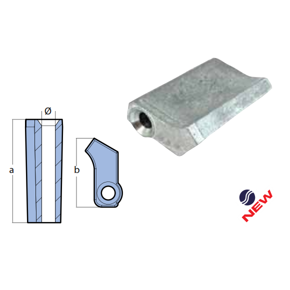 Anodo Piastina destra motore Yamaha 300-350 HP, Anodi Yamaha 6AW-1132U-00