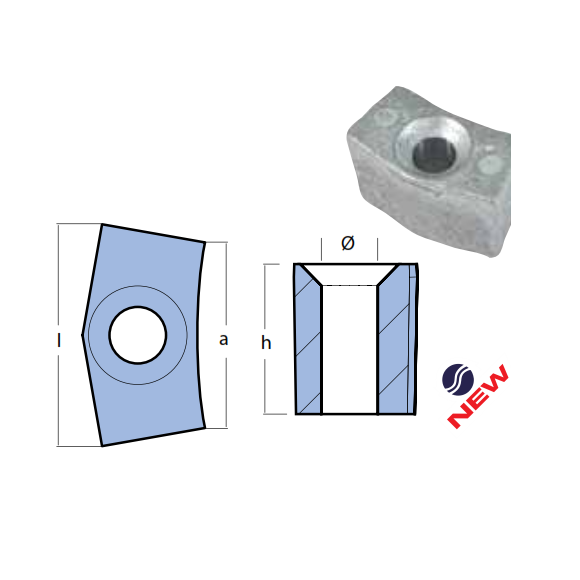 Anodo interno per motore Yamaha 300-350HP, Cubo interno Yamaha