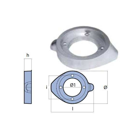 Collare Per Piede Poppiero Zf Anodi Tecnoseal