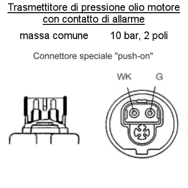 Sensore Pressione Olio Motore Barca Sensore 10 bar-2 poli (8) all, con Allarme