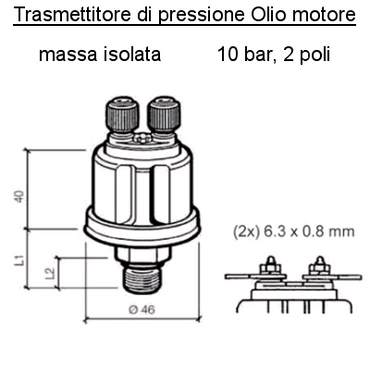 Sensore Pressione Olio Motore (10 Bar) 1/8" - 27 Nptf