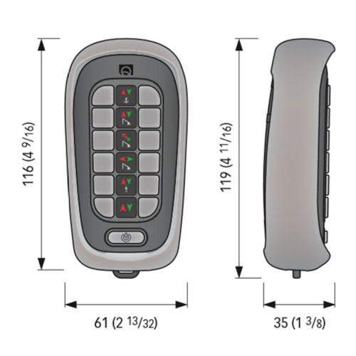 Pulsantiera Comando Quick H 434 Mhz 2/4/12 tasti Salpa Ancora Verricelli Barca